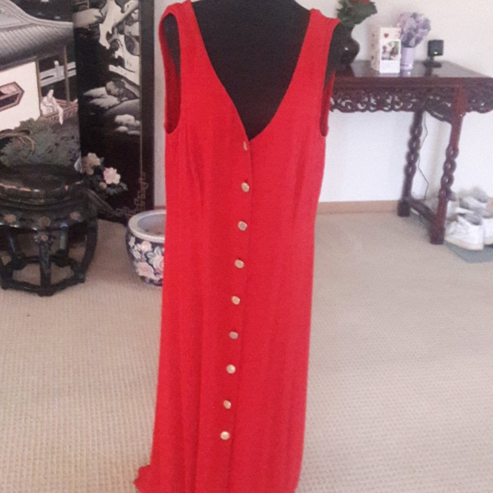 Red Sleeves Dress Size 12